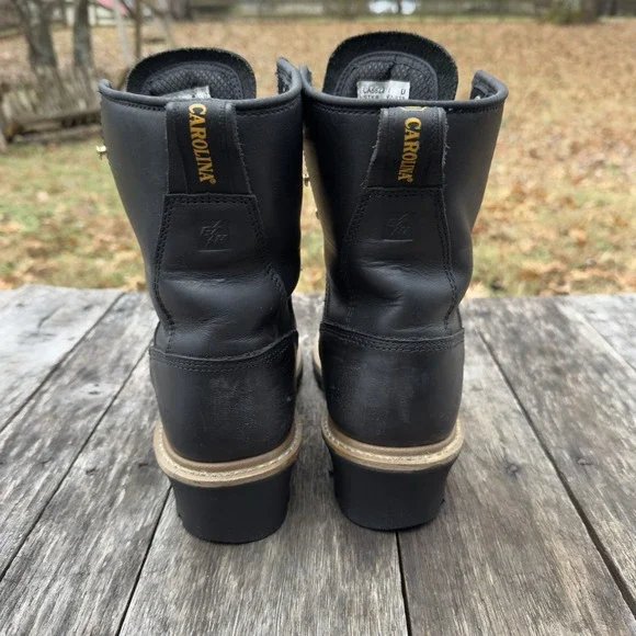 Carolina Mens CA8823 ‎ Elm 8" Waterproof Logger Work Boots Shoe Size 8 D Black - Picture 2 of 7